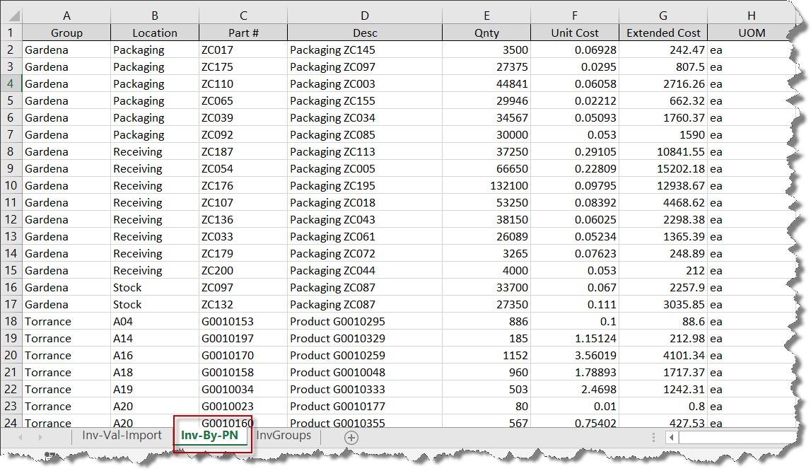 fishbowl inventory .csv