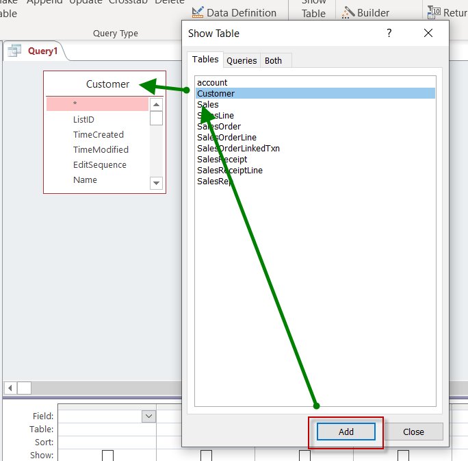 Select Data Source by going from Select Data Source to Machine Data Sourc and then select QuickBooks Data