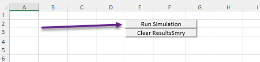 Location on worksheet where Run Simulation button is located.